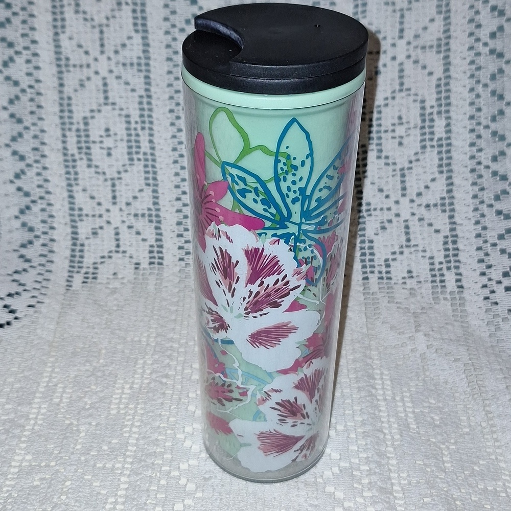 Starbucks 16oz Twist Lid Tall Tumbler Travel Mug Cup Hibiscus 2017